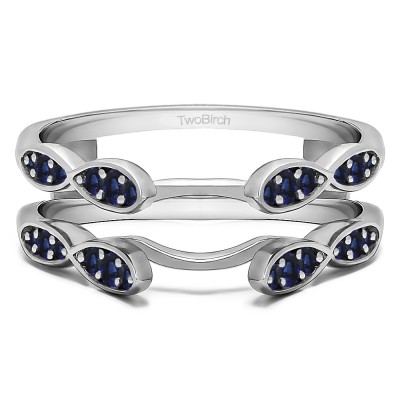 0.32 Ct. Sapphire Shared Prong Cathedral Infinity Ring Guard