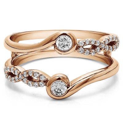 0.34 Ct. Infinity Bypass Ring Guard Enhancer in Rose Gold
