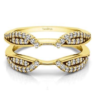 0.56 Ct. Cathedral Infinity Ring Guard Enhancer in Yellow Gold