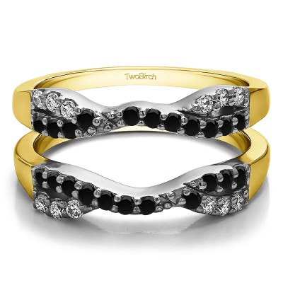 0.51 Ct. Infinity Cross Ring Guard in Two Tone Gold