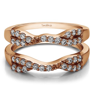 0.51 Ct. Infinity Cross Ring Guard in Rose Gold