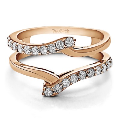 0.5 Ct. Bypass Shared Prong Ring Guard in Rose Gold