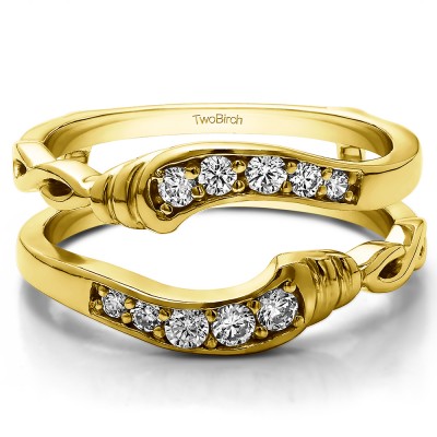 0.22 Ct. Infinity Bypass Ring Guard in Yellow Gold
