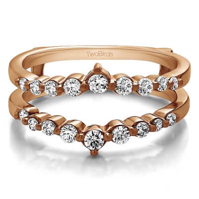0.42 Ct. Single Shared Prong Wedding Jacket Ring in Rose Gold