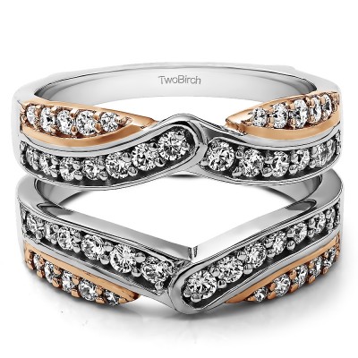 3/4 Ct. Infinity Bypass Engagement Ring Guard in Two Tone Gold