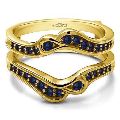 0.46 Ct. Sapphire Drop Shaped Ying Yang Ring Jacket in Yellow Gold