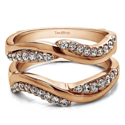 0.43 Ct. Double Row Bypass Ring Guard Enhancer in Rose Gold