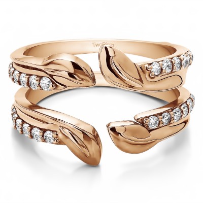 0.46 Ct. Open Leaf Ring Guard in Rose Gold