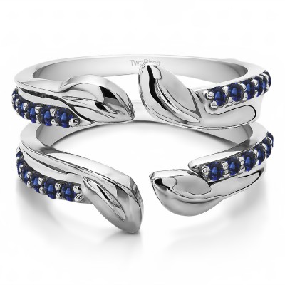 0.46 Ct. Sapphire Open Leaf Ring Guard