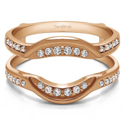 0.22 Ct. Contoured Bridal Wedding Ring Guard in Rose Gold