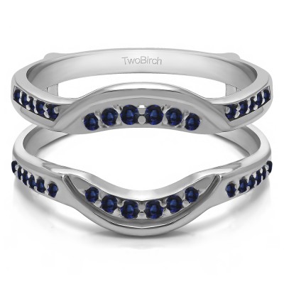0.22 Ct. Sapphire Contoured Bridal Wedding Ring Guard
