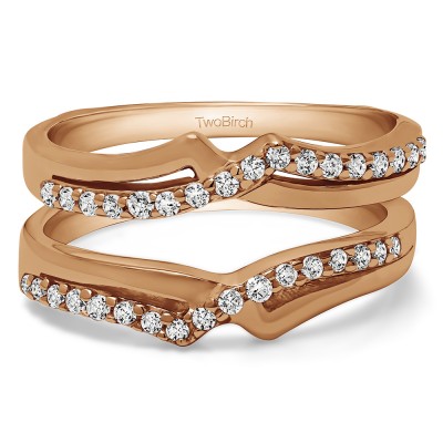 0.34 Ct. Criss Cross Ring Guard Enhancer in Rose Gold