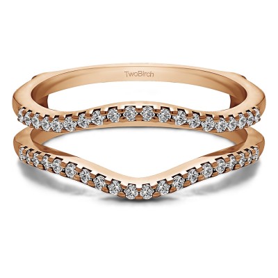 0.3 Ct. Double Shared Prong Contour Ring Guard in Rose Gold