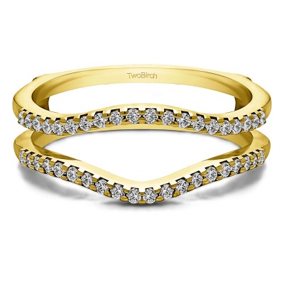 0.3 Ct. Double Shared Prong Contour Ring Guard in Yellow Gold