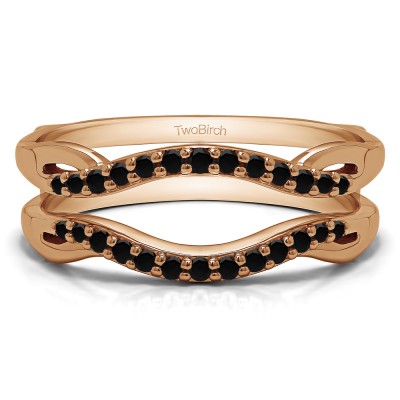 0.23 Ct. Black Stone Contour Ring Jacket in Rose Gold