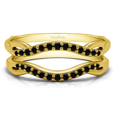 0.23 Ct. Black Stone Contour Ring Jacket in Yellow Gold