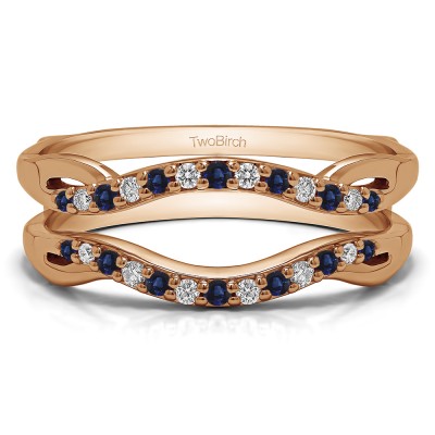 0.23 Ct. Sapphire and Diamond Contour Ring Jacket in Rose Gold