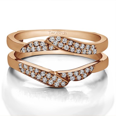 0.38 Ct. Double Row Pave Jacket Ring in Rose Gold