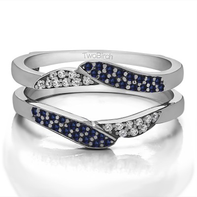0.38 Ct. Sapphire and Diamond Double Row Pave Jacket Ring