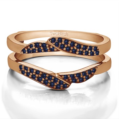 0.38 Ct. Sapphire Double Row Pave Jacket Ring in Rose Gold