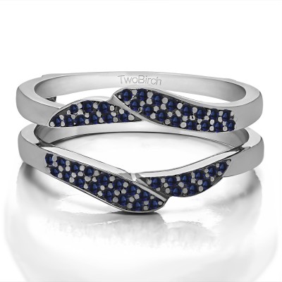 0.38 Ct. Sapphire Double Row Pave Jacket Ring
