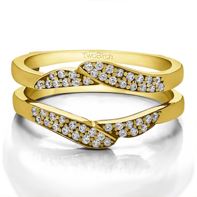 0.38 Ct. Double Row Pave Jacket Ring in Yellow Gold
