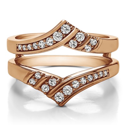 0.42 Ct. Prong in Channel Chevron ring guard in Rose Gold