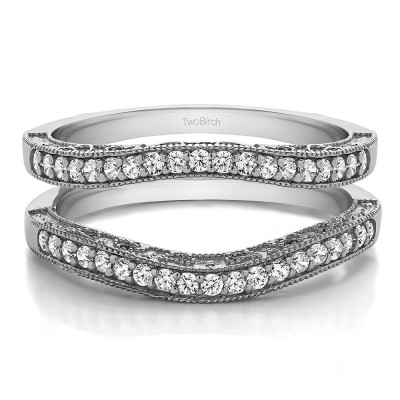 0.38 Ct. Contour Filigree and Millgrained Vintage Ring Guard