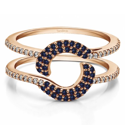 0.44 Ct. Sapphire and Diamond Total Halo Wrap Enhancer in Rose Gold