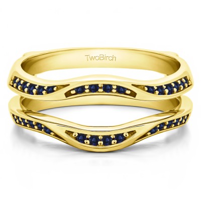 0.24 Ct. Sapphire Curved Ring Guard in Yellow Gold