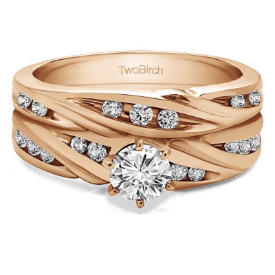 Infinity Wave Engagement Band Bridal Set (2 Rings) (0.44 Ct. Twt.)