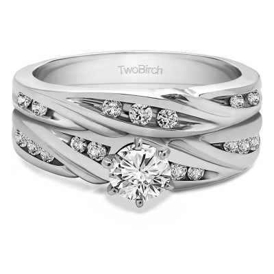 Infinity Wave Engagement Band Bridal Set (2 Rings) (0.44 Ct. Twt.)