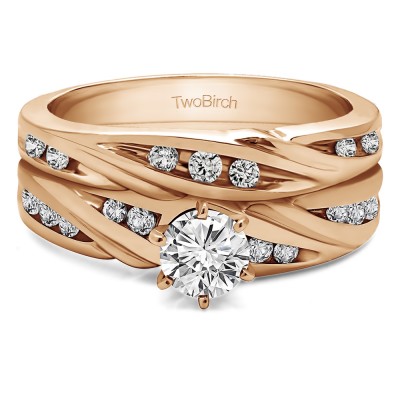 Infinity Wave Engagement Band Bridal Set (2 Rings) (0.62 Ct. Twt.)
