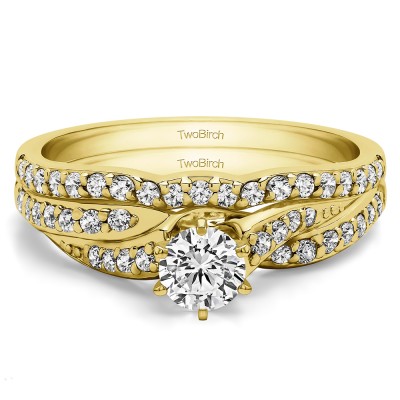 Wave Design Infinity Engagement Ring Bridal Set (2 Rings) (0.43 Ct. Twt.)