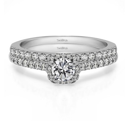 Round Traditional Halo Engagement Ring Bridal Set (2 Rings) (0.81 Ct. Twt.)