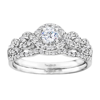 Round Fancy Infinity Halo Engagement Ring Bridal Set (2 Rings) (0.66 Ct. Twt.)