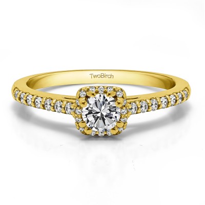 1.06 Ct. Classic Round Halo Engagement Ring in Yellow Gold