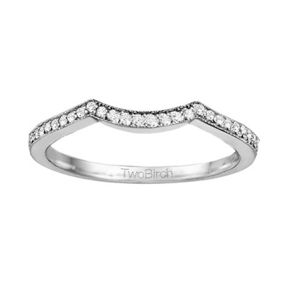 0.13 Carat Matching Wedding Ring For Halo Engagement Ring