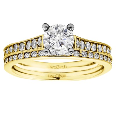 Round Timeless Prong Set Engagement Ring Bridal Set (2 Rings) (1.73 Ct. Twt.)