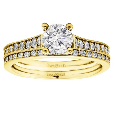 Round Timeless Prong Set Engagement Ring Bridal Set (2 Rings) (1.73 Ct. Twt.)