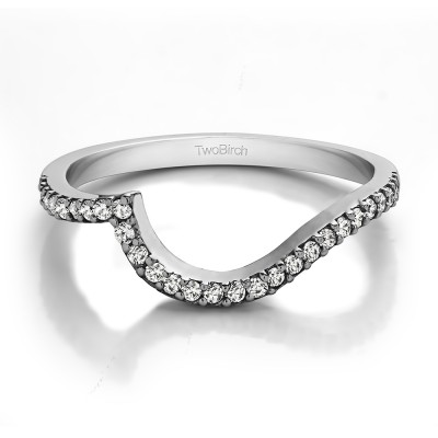 0.14 Carat Matching Wedding Ring For Halo Engagement Ring