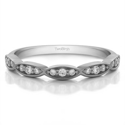 0.1125 Carat Scalloped Design Matching Wedding Ring