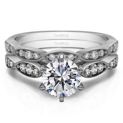 Delicate Stackable Engagement Ring Bridal Set (2 Rings) (1.32 Ct. Twt.)