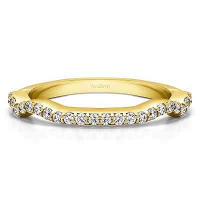 0.29 Carat Scalloped Edge Matching Wedding Ring for Halo Engagement Ring