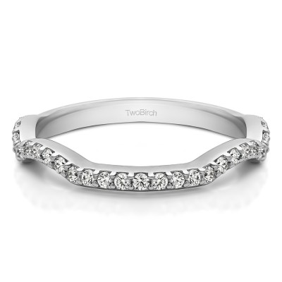 0.31 Carat Scalloped Edge Matching Wedding Ring for Halo Engagement Ring