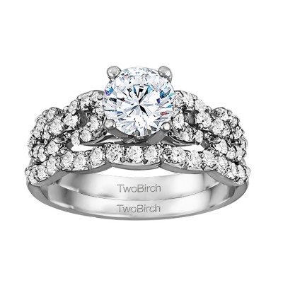 Round Infinity Engagement Ring Bridal Set (2 Rings) (1.77 Ct. Twt.)