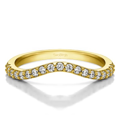 0.285 Carat Contoured Matching Wedding Ring for Halo Engagement Ring