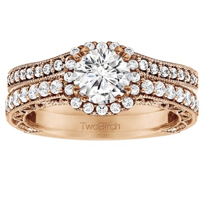 Round Vintage Engagement Ring Bridal Set (2 Rings) (1.78 Ct. Twt.)