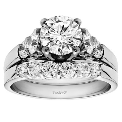Round Cathedral Engagement Ring Bridal Set (2 Rings) (2.16 Ct. Twt.)