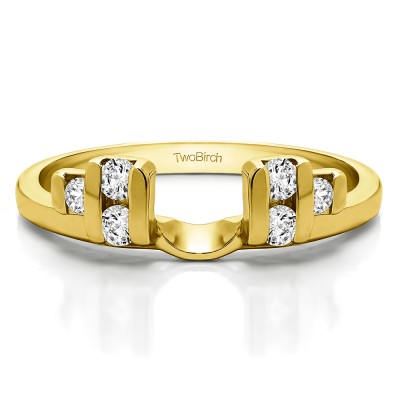 0.24 Ct. Bar Set Six Stone Ring Wrap in Yellow Gold